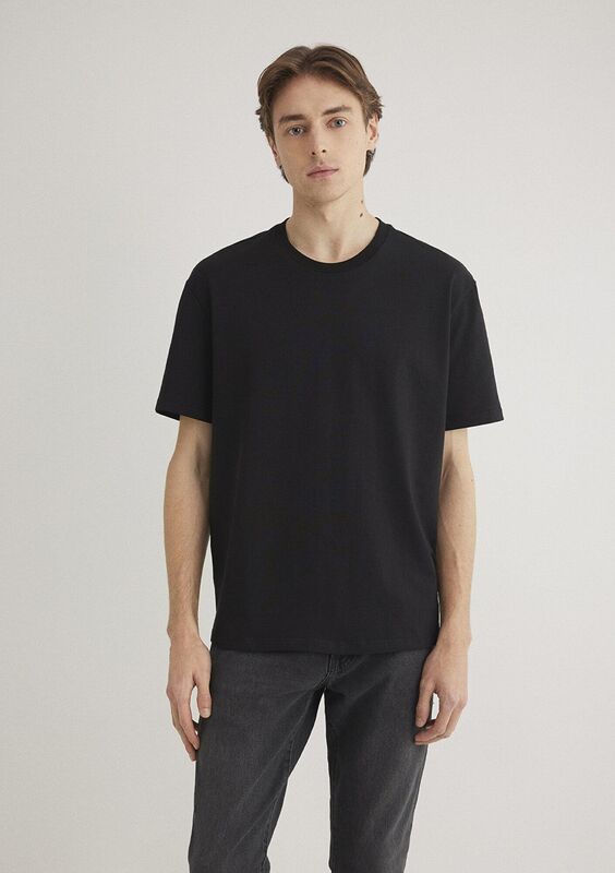 KISA KOL TİŞÖRT Erkek Siyah T-Shirt - M066249