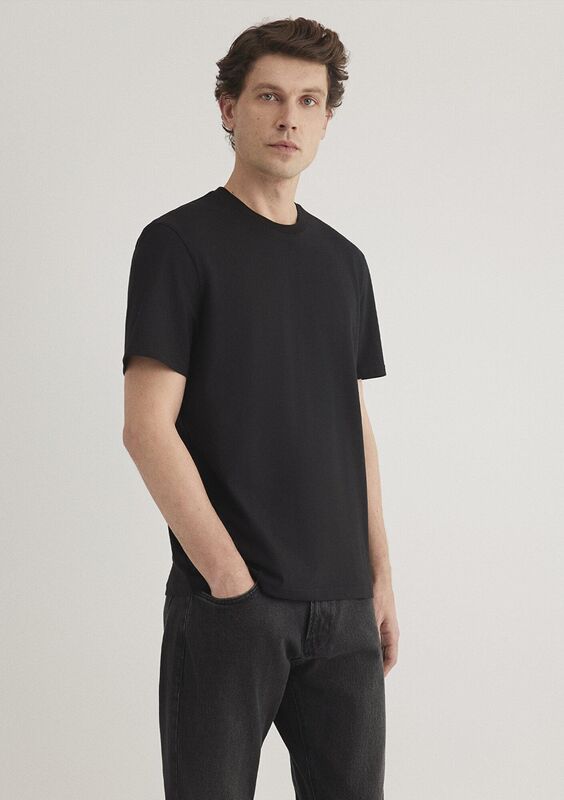 KISA KOL TİŞÖRT Erkek Siyah T-Shirt - M066483