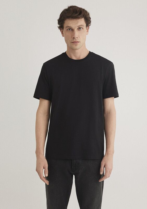 KISA KOL TİŞÖRT Erkek Siyah T-Shirt - M066483