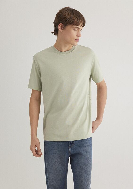KISA KOL TİŞÖRT Erkek Yeşil Basic T-Shirt - M066249