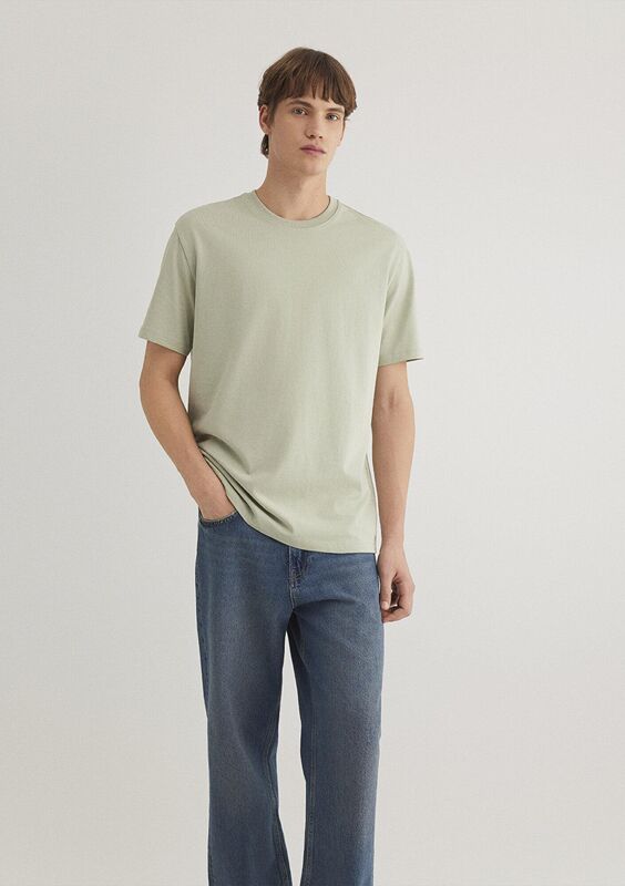 KISA KOL TİŞÖRT Erkek Yeşil Basic T-Shirt - M066249