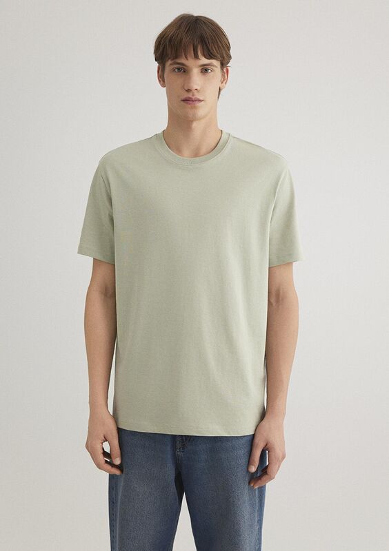KISA KOL TİŞÖRT Erkek Yeşil Basic T-Shirt - M066249