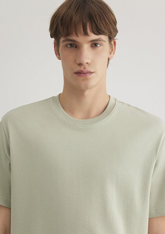 KISA KOL TİŞÖRT Erkek Yeşil Basic T-Shirt - M066249