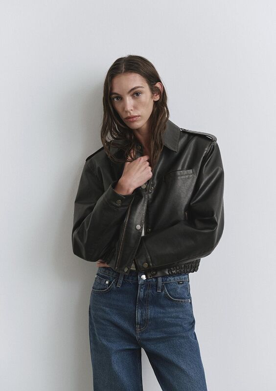 KISA PU CEKET Kadın Kahverengi Ceket - M1110782