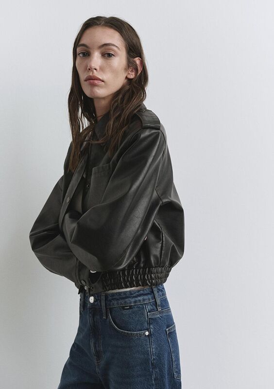 KISA PU CEKET Kadın Kahverengi Ceket - M1110782