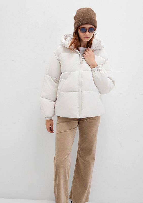 KISA ŞİŞME MONT Kadın Gri Ceket - M1110199