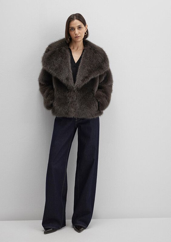 KISA TÜYLÜ CEKET Kadın Yeşil Ceket - M1110781