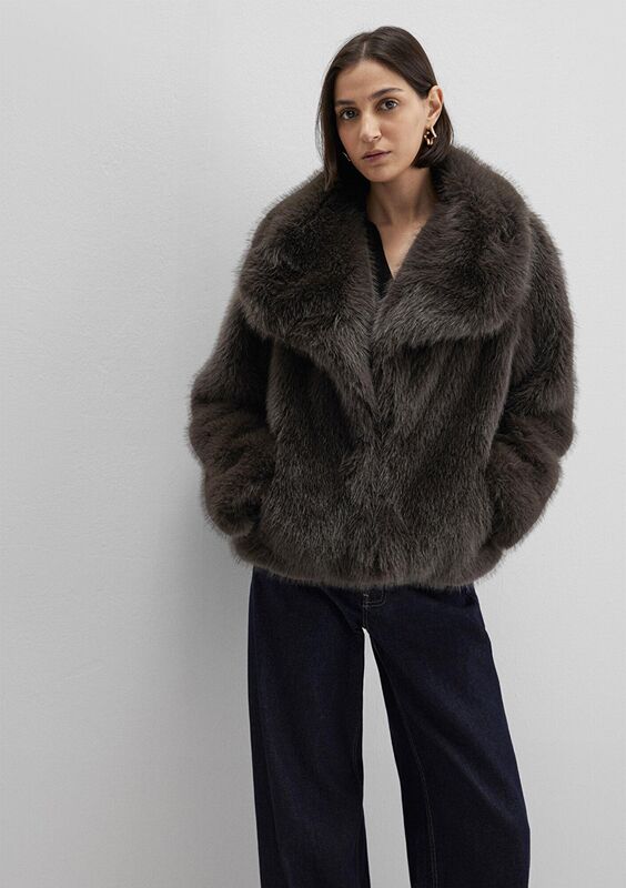 KISA TÜYLÜ CEKET Kadın Yeşil Ceket - M1110781