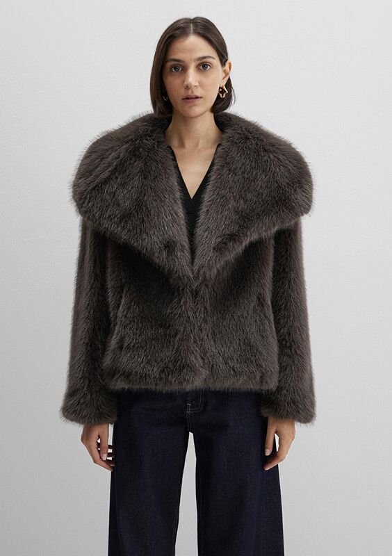 KISA TÜYLÜ CEKET Kadın Yeşil Ceket - M1110781