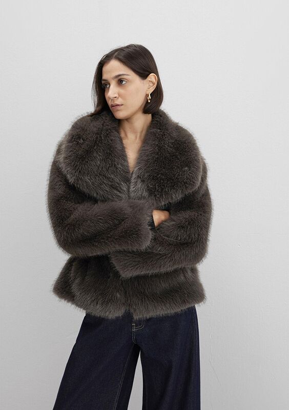 Mavi - KISA TÜYLÜ CEKET Kadın Yeşil Ceket - M1110781