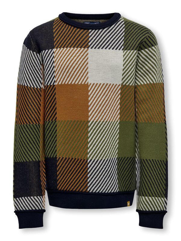 KOBSAGE L/S CHECK CREW NECK KNT Kız Çocuk Çok Renkli Kazak - 15299062