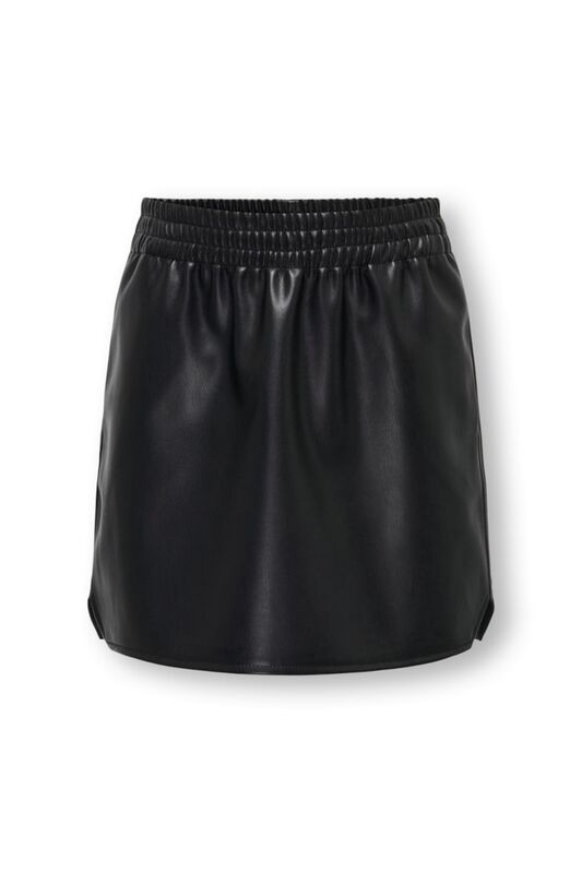 Only - KOGBLAKE FAUX LEA PULL-UP SKIRT PNT Kız Çocuk Siyah Etek - 15304047