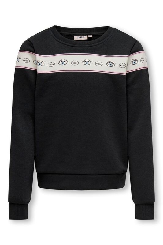 KOGELLIS SHORT L/S EYE O-NECK SWT Kız Çocuk Siyah Sweatshirt - 15303568
