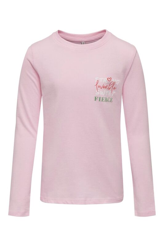 Only - KOGMARIE REG L/S HEART TOP BOX JRS Kız Çocuk Pembe T-Shirt - 15303581