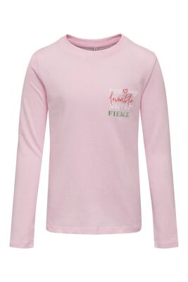 Only - KOGMARIE REG L/S HEART TOP BOX JRS Kız Çocuk Pembe T-Shirt - 15303581