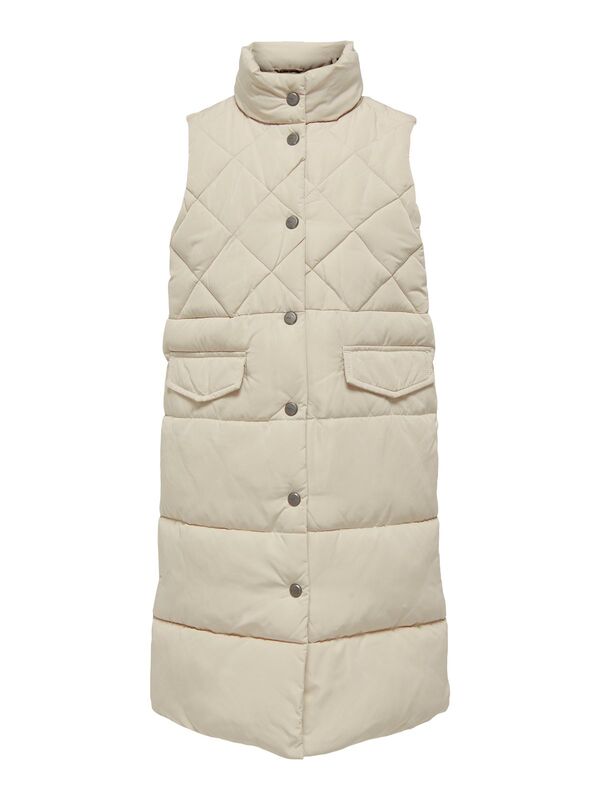 Only - KOGNEWSTACY QUILTED LONG WAISTCOAT OTW Kız Çocuk Bej Mont - 15306417