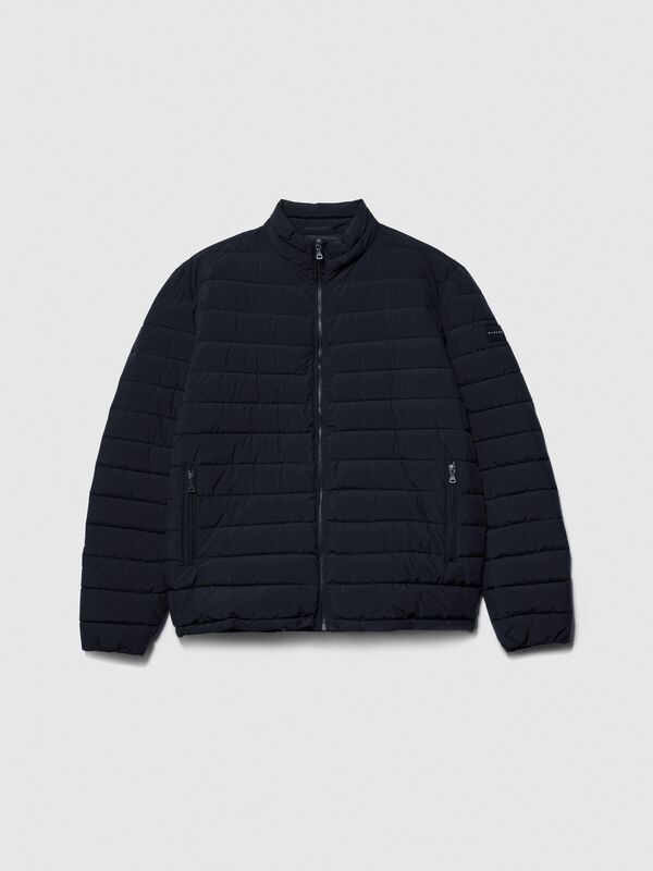 Kolu Logo Etiketli Fermuarlı Cepli Hafif Ceket Erkek Siyah Mont - 324P24UWSN02R