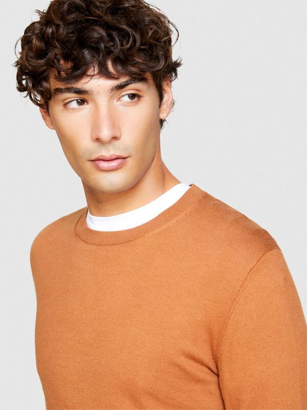 Koton Karışımlı Bisiklet Yaka Kazak Erkek Kahverengi Kazak - 323A10F2S1C78