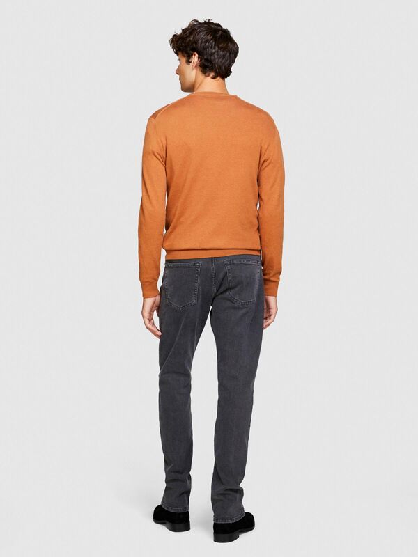 Koton Karışımlı Bisiklet Yaka Kazak Erkek Kahverengi Kazak - 323A10F2S1C78