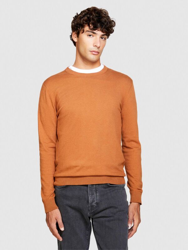 Koton Karışımlı Bisiklet Yaka Kazak Erkek Kahverengi Kazak - 323A10F2S1C78