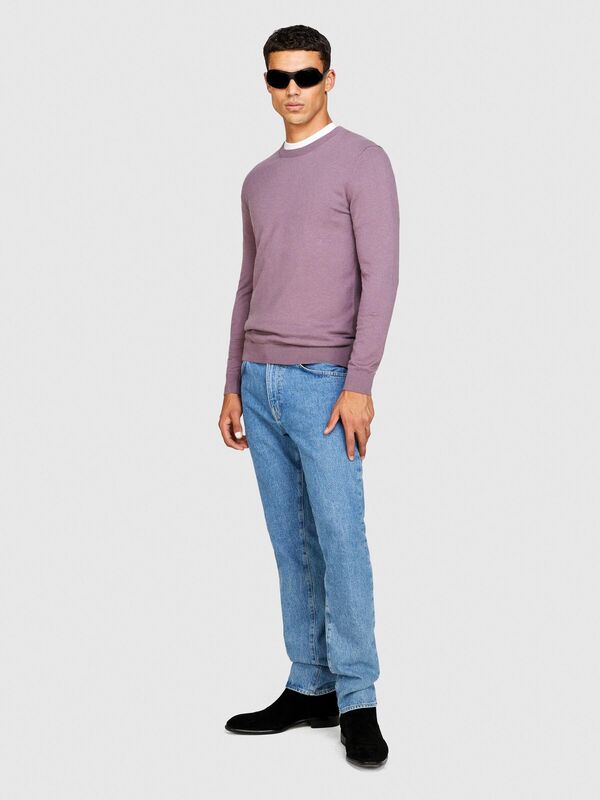 Koton Karışımlı Bisiklet Yaka Kazak Erkek Mor Kazak - 323A10F2S1C78