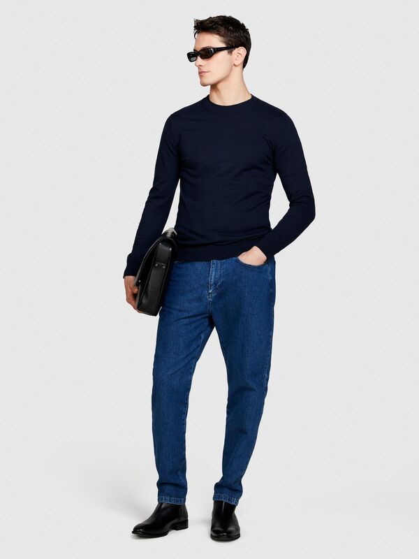 Sisley - Koton Karışımlı Bisiklet Yaka Kazak Erkek Renkli Kazak - 324P10F2S1C78