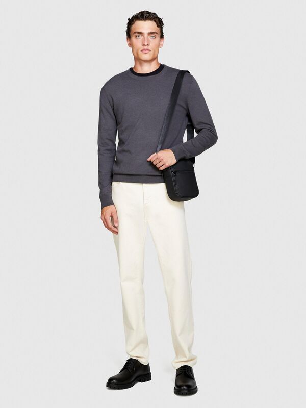 Sisley - Koton Karışımlı Bisiklet Yaka Kazak Erkek Sarı Kazak - 323A10F2S1C78