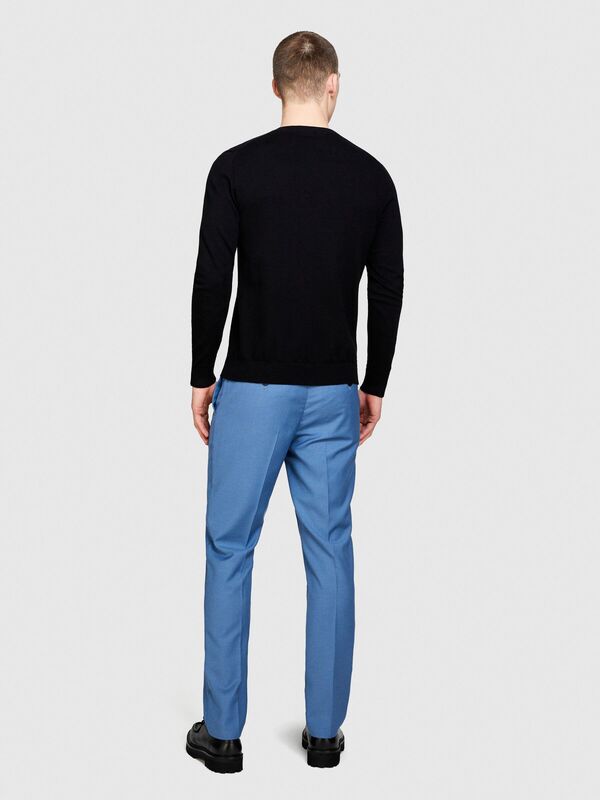 Sisley - Koton Karışımlı Bisiklet Yaka Kazak Erkek Siyah Kazak - 324P10F2S1C78