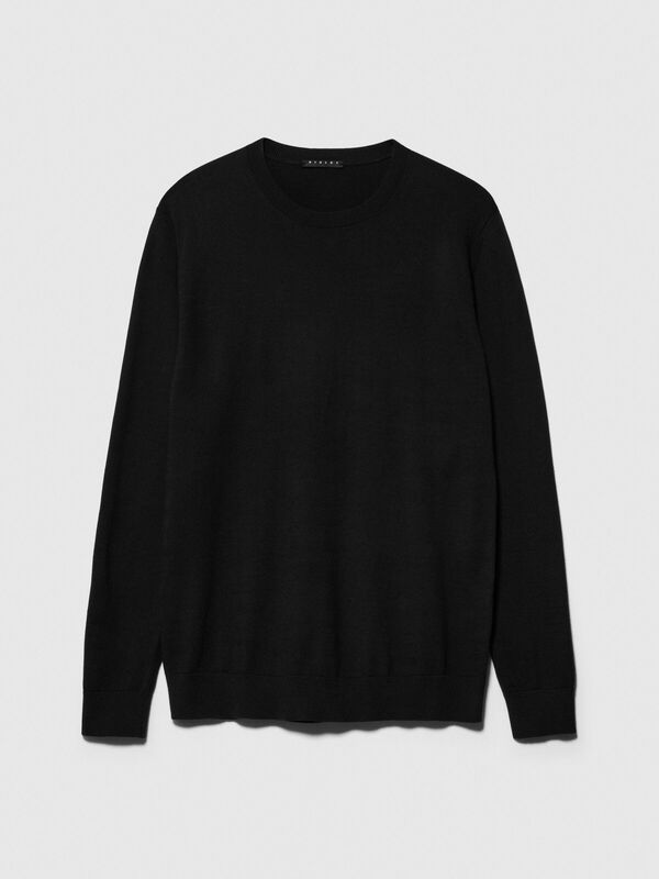 Koton Karışımlı Bisiklet Yaka Kazak Erkek Siyah Kazak - 324P10F2S1C78