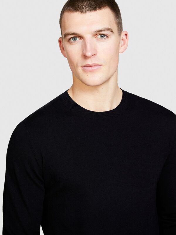 Koton Karışımlı Bisiklet Yaka Kazak Erkek Siyah Kazak - 324P10F2S1C78