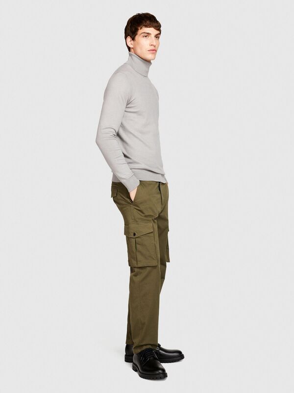 Koton Karışımlı Dik Yaka Kazak Erkek Siyah Kazak - 323A10F2S2244