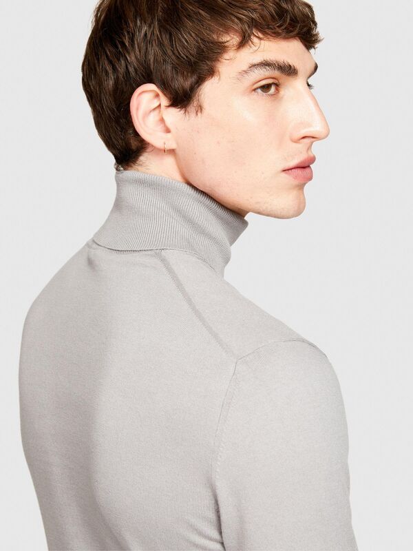 Koton Karışımlı Dik Yaka Kazak Erkek Siyah Kazak - 323A10F2S2244