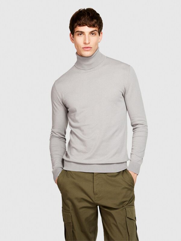 Koton Karışımlı Dik Yaka Kazak Erkek Siyah Kazak - 323A10F2S2244