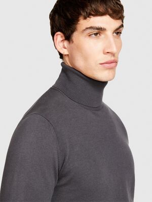 Sisley - Koton Karışımlı Dik Yaka Kazak Erkek Sarı Kazak - 323A10F2S2244