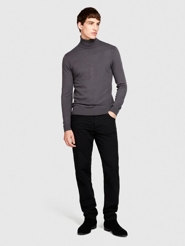 Koton Karışımlı Dik Yaka Kazak Erkek Sarı Kazak - 323A10F2S2244