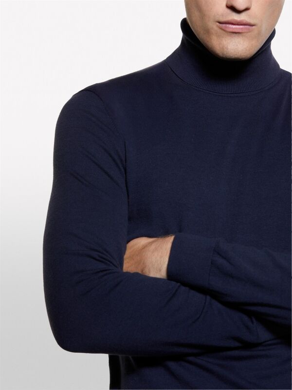 Koton Karışımlı Dik Yaka Kazak Erkek Lacivert Kazak - 324A10F2S2244