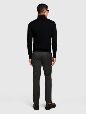 Sisley - Koton Karışımlı Dik Yaka Kazak Erkek Siyah Kazak - 323A10F2S2244