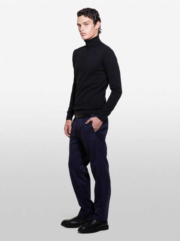 Koton Karışımlı Dik Yaka Kazak Erkek Siyah Kazak - 324A10F2S2244