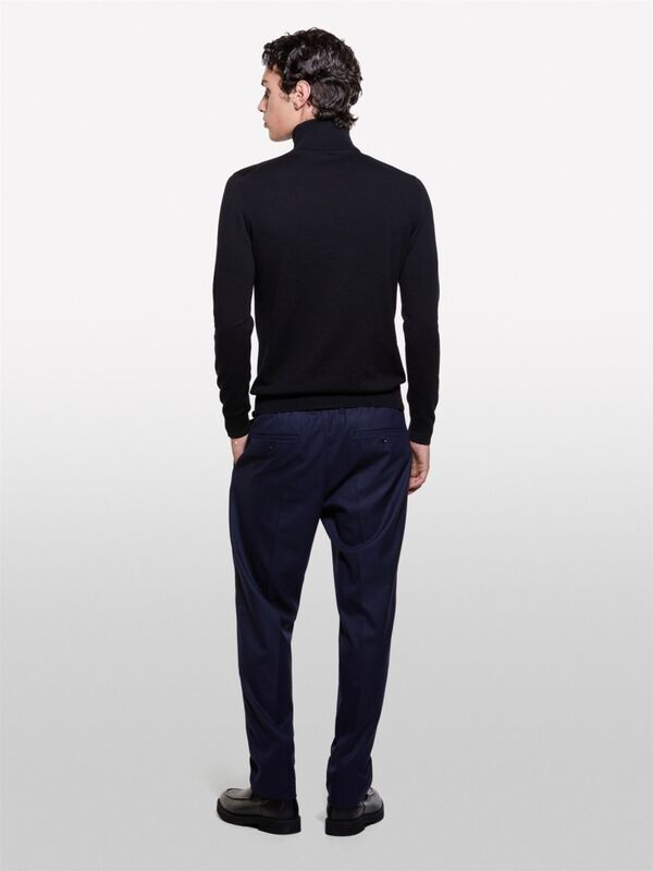 Sisley - Koton Karışımlı Dik Yaka Kazak Erkek Siyah Kazak - 324A10F2S2244