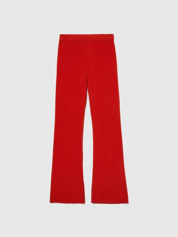 Koton Karışımlı Fitted Fit Triko Pantolon Kadın Turuncu Pantolon - 323A11BHMF006