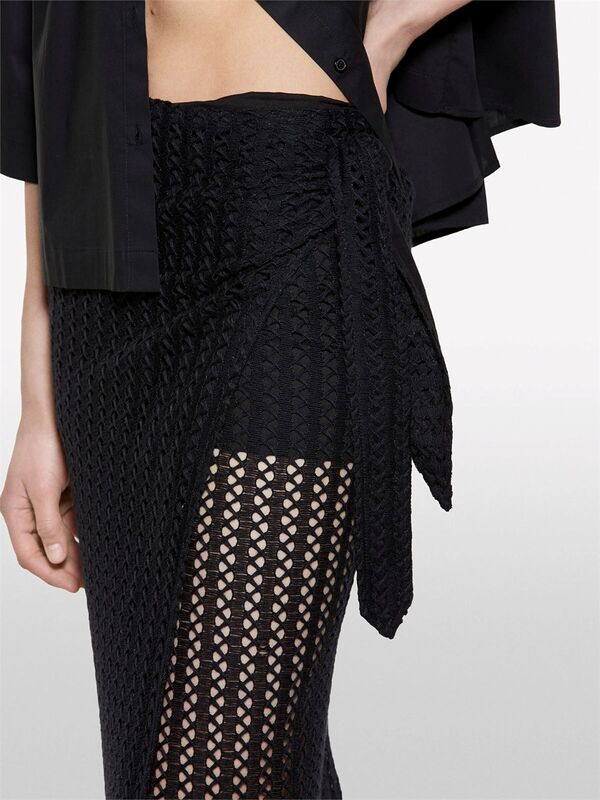 Kroşe Astarlı Uzun Pareo Kadın Siyah Etek - 325P60FSW800Q
