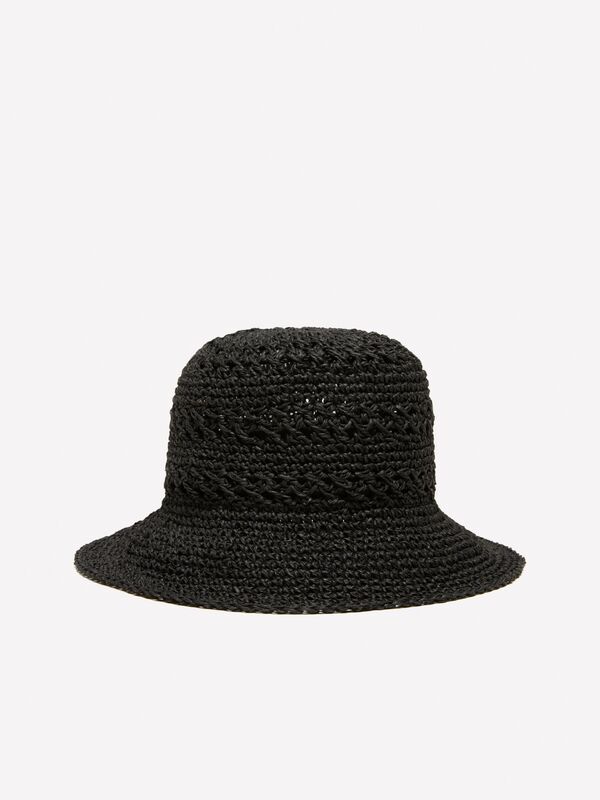 Kroşe Efektli Bucket Şapka Kadın Siyah Şapka - 325P6QDEWA014
