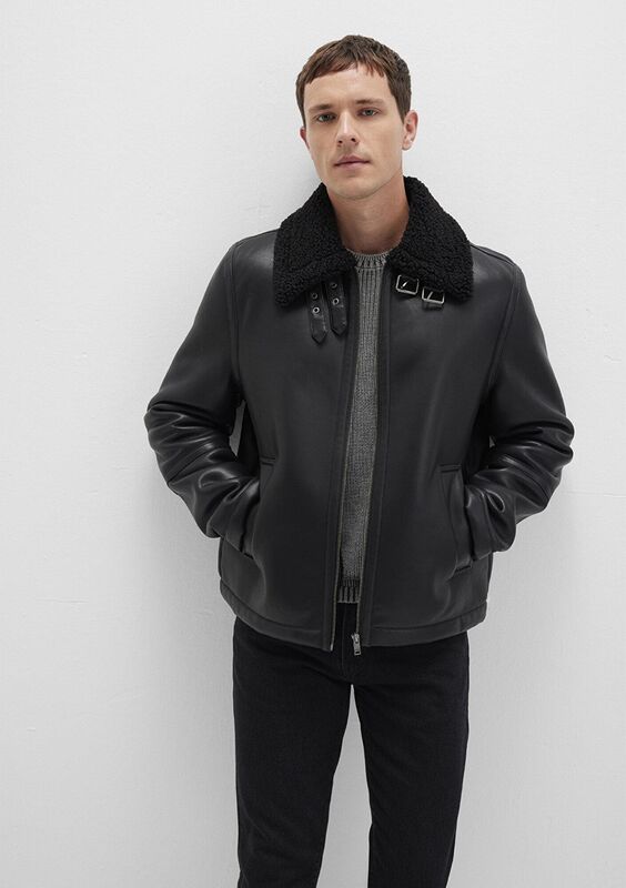 KÜRK YAKA CEKET Erkek Siyah Ceket - M0110670