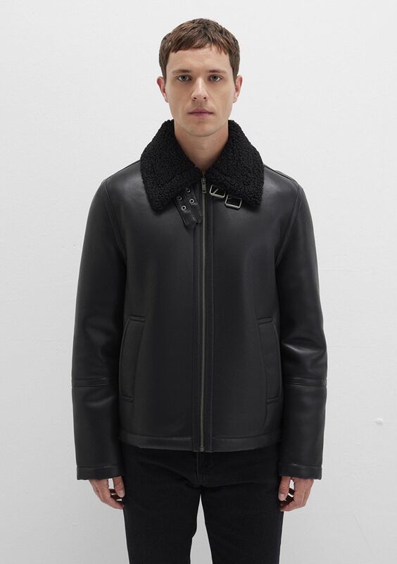 KÜRK YAKA CEKET Erkek Siyah Ceket - M0110670