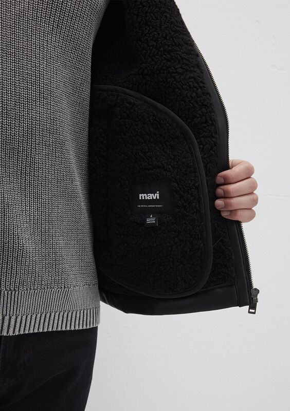 KÜRK YAKA CEKET Erkek Siyah Ceket - M0110670