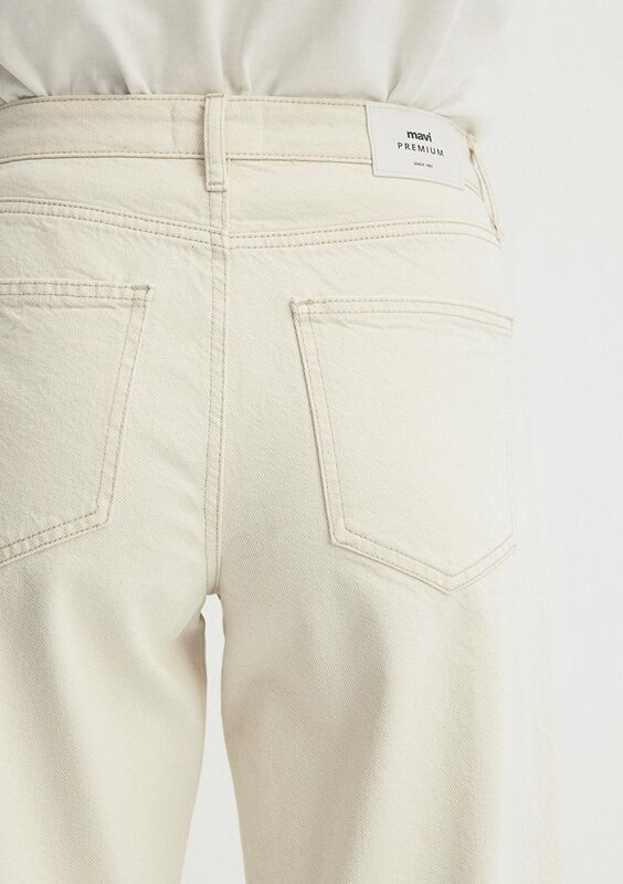 LEILA Kadın Cream Mavi Premium Denim Pantolon - M1010600