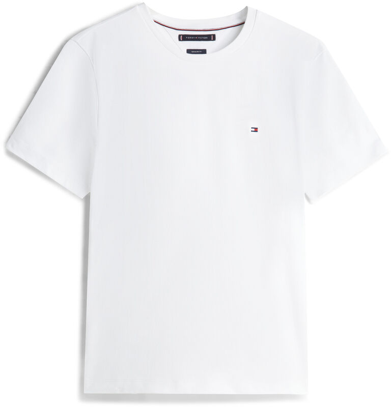 Tommy Hilfiger - LIGHT INTERLOCK TEE Erkek Beyaz T-Shirt - MW0MW37508