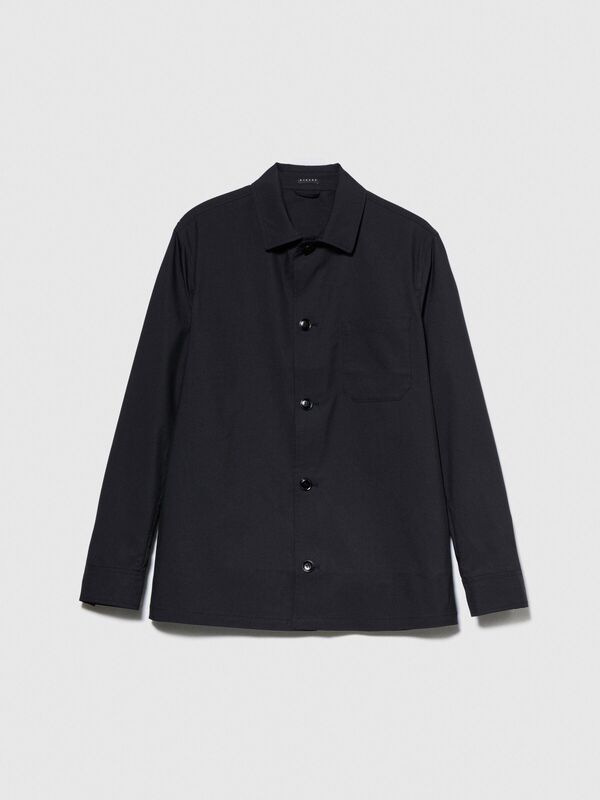 Liyosel Karışımlı Oversize Gömlek Erkek Siyah Gömlek - 323A5T3RSQ02P