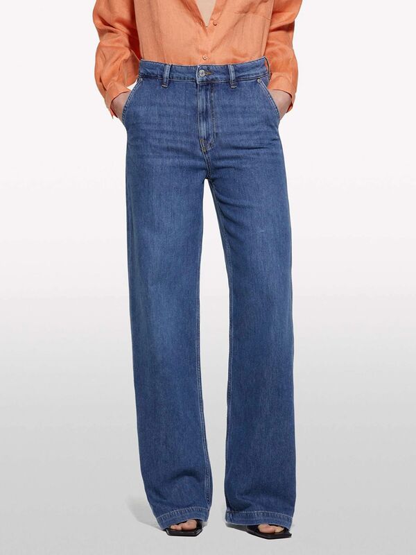 Liyosel Karışımlı Wide Leg Pantolon Kadın Buz mavisi Pantolon - 325P4RBXLF077