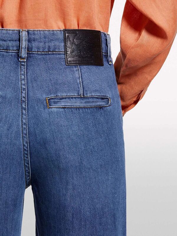 Liyosel Karışımlı Wide Leg Pantolon Kadın Buz mavisi Pantolon - 325P4RBXLF077